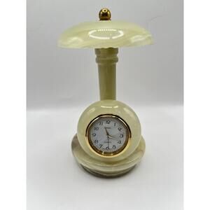 Casio Desk Clock Lantern or Umbrella  Shape works has damage Jade Marble color